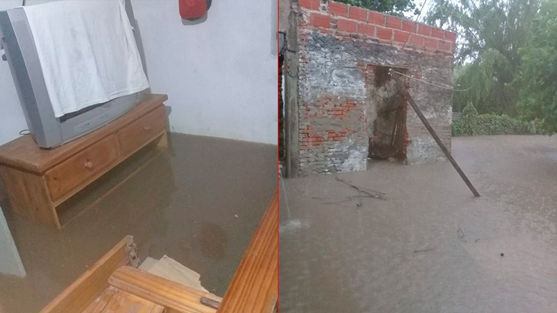Evacuaron a 25 personas producto del fuerte temporal de lluvia en Villaguay